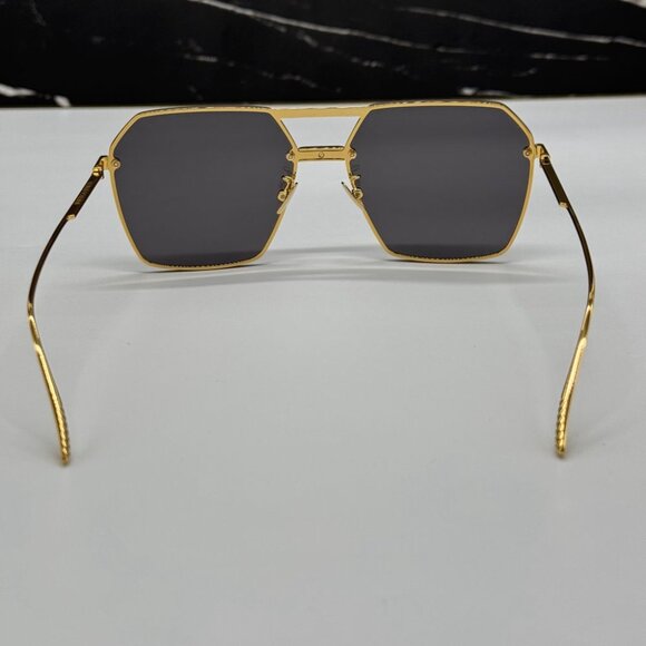 NEW BV1045S 001 BOTTEGA VENETA GOLD/GREY WOMEN BOTTEGA VENETA SUNGLASSES - Picture 9 of 15